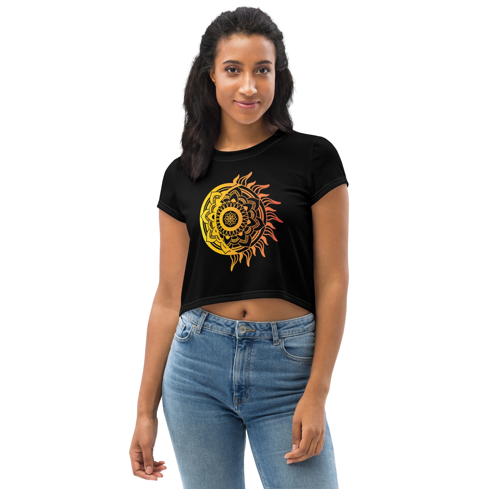 SHE REBEL - Bright Sun Mandala Crop Top