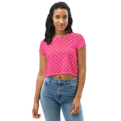 SHE REBEL - Pink & Gold Sparkles Crop Top