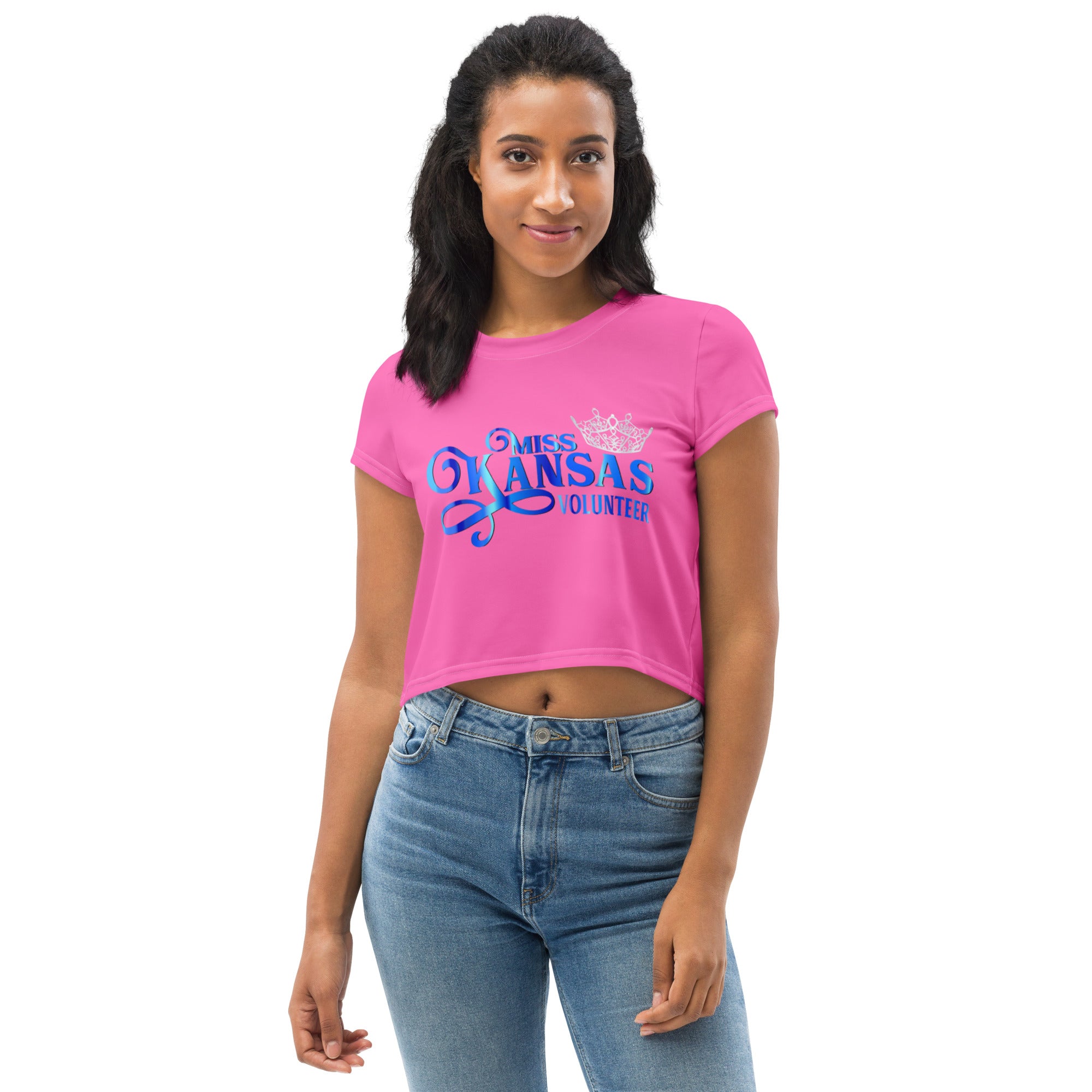 MKV Crop Tee in Hot Pink