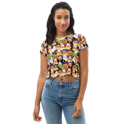 Halloween Candy Corn Graphic Crop Top