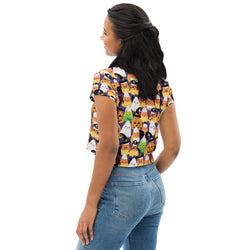 Halloween Candy Corn Graphic Crop Top