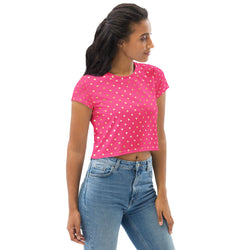 SHE REBEL - Pink & Gold Sparkles Crop Top