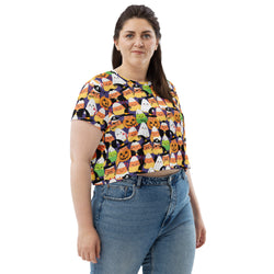 Halloween Candy Corn Graphic Crop Top