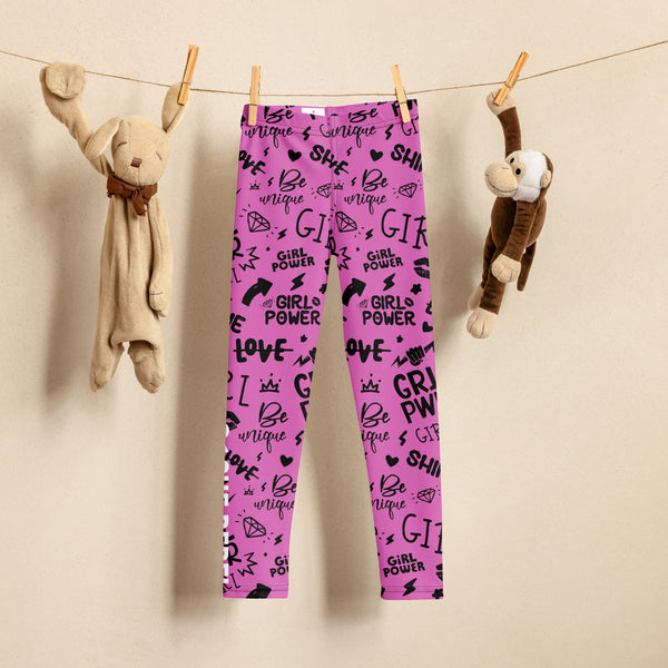 Pink Girl Power Kid's Leggings (Ages 2 - 7)