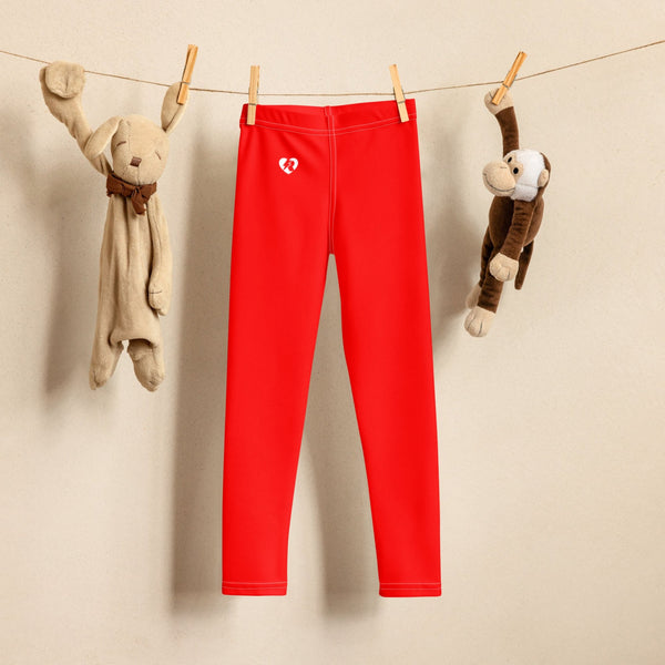 Kids' Heart Leggings in Red