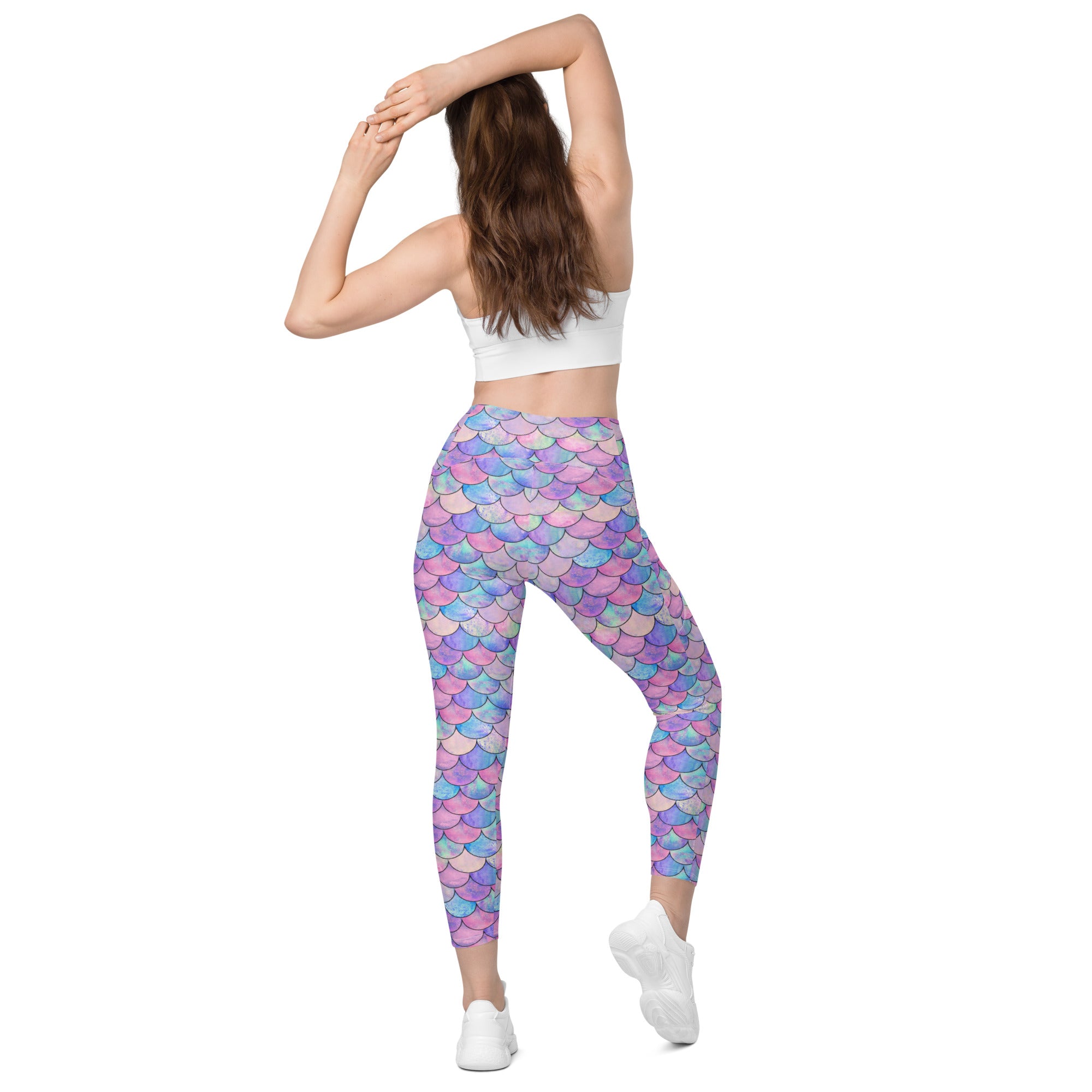 SHE REBEL - Pastel Mermaid Scale Leggings with Pockets | All Sizes