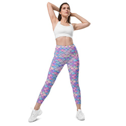 SHE REBEL - Pastel Mermaid Scale Leggings with Pockets | All Sizes