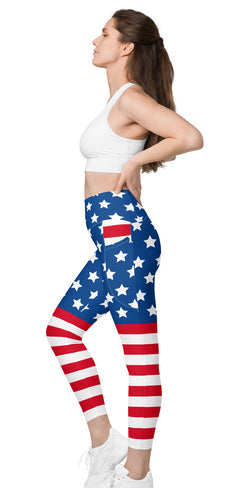 SHE REBEL - Patriotic Leggings with Pockets | All Sizes