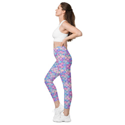 SHE REBEL - Pastel Mermaid Scale Leggings with Pockets | All Sizes