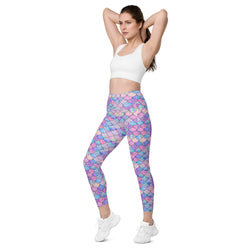 SHE REBEL - Pastel Mermaid Scale Leggings with Pockets | All Sizes