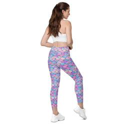 SHE REBEL - Pastel Mermaid Scale Leggings with Pockets | All Sizes