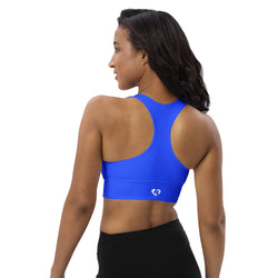 MKV Longline Sports Bra in Neon Blue