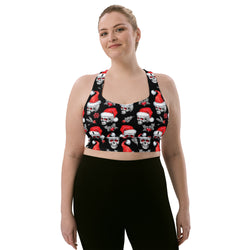 Festive Skull Print Longline Sports Bra