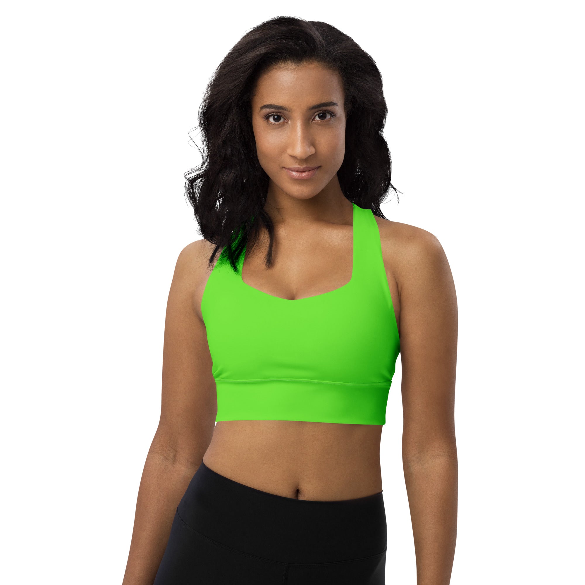 Neon Green Longline Sports Bra