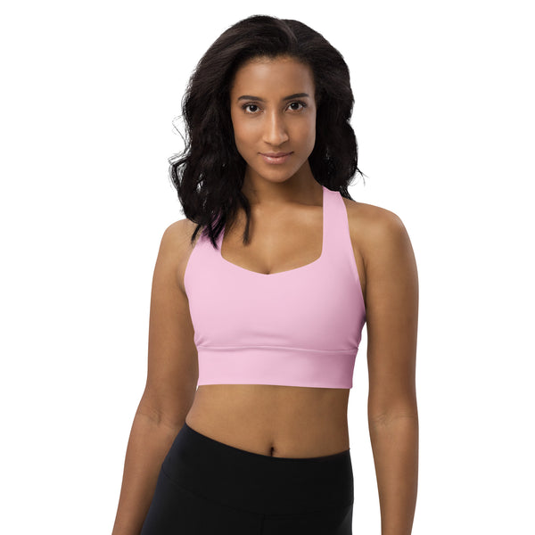 Pastel Pink Longline Sports Bra