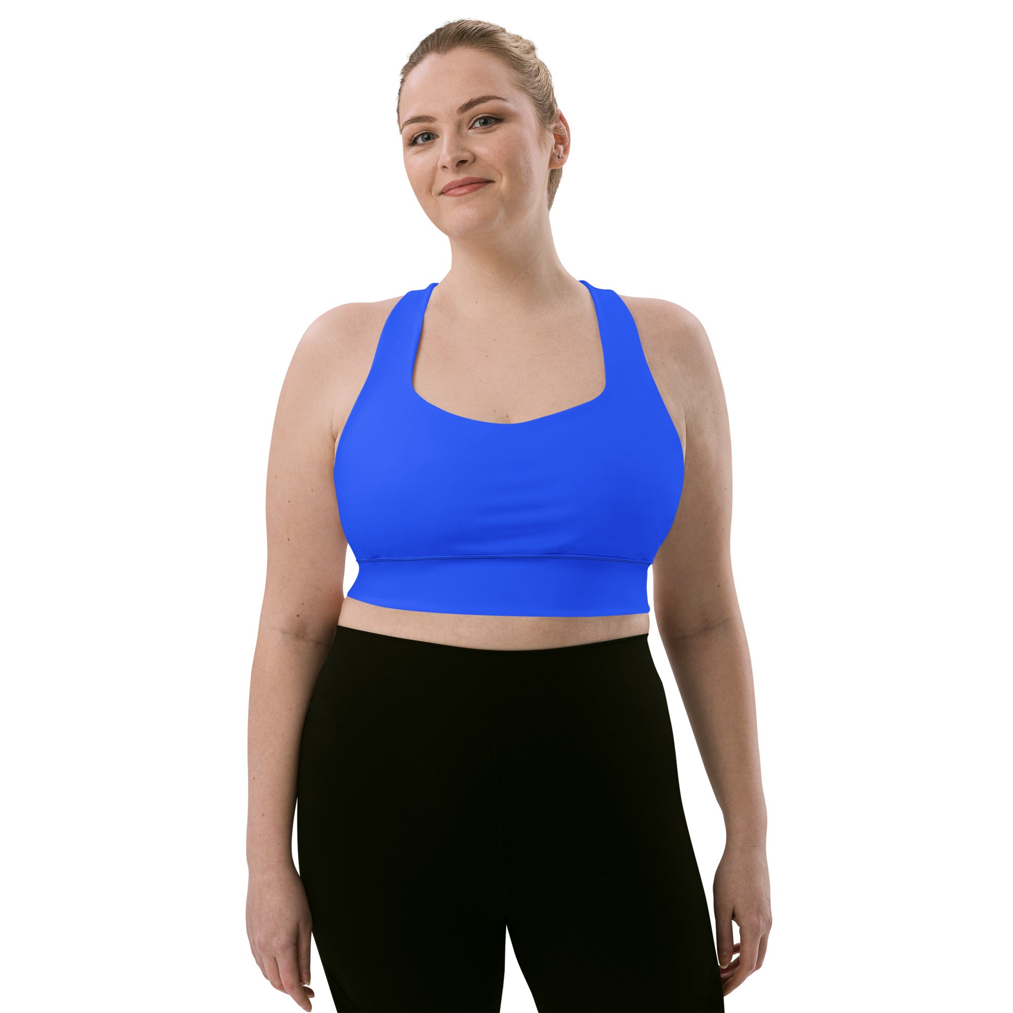 MKV Longline Sports Bra in Neon Blue