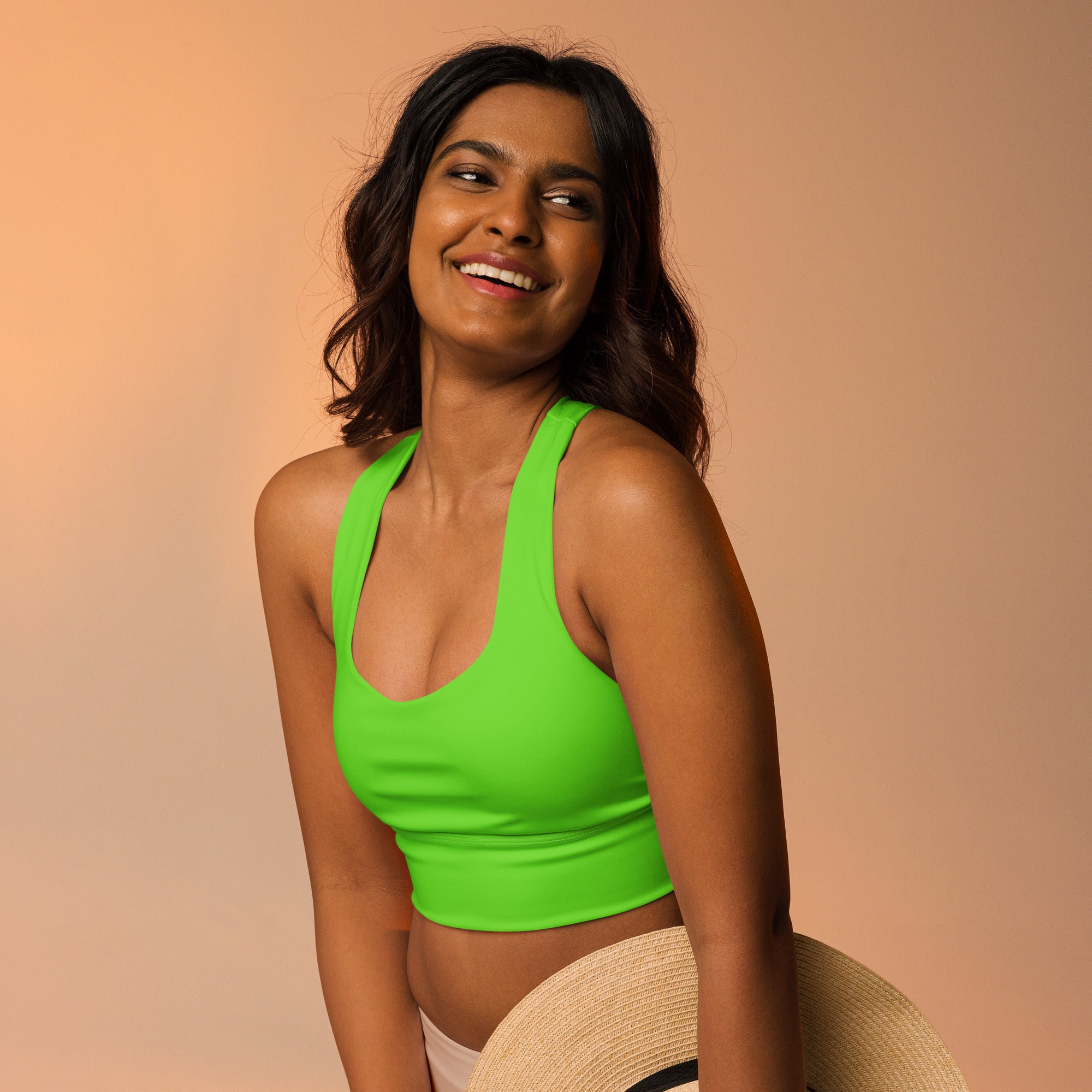 Neon Green Longline Sports Bra