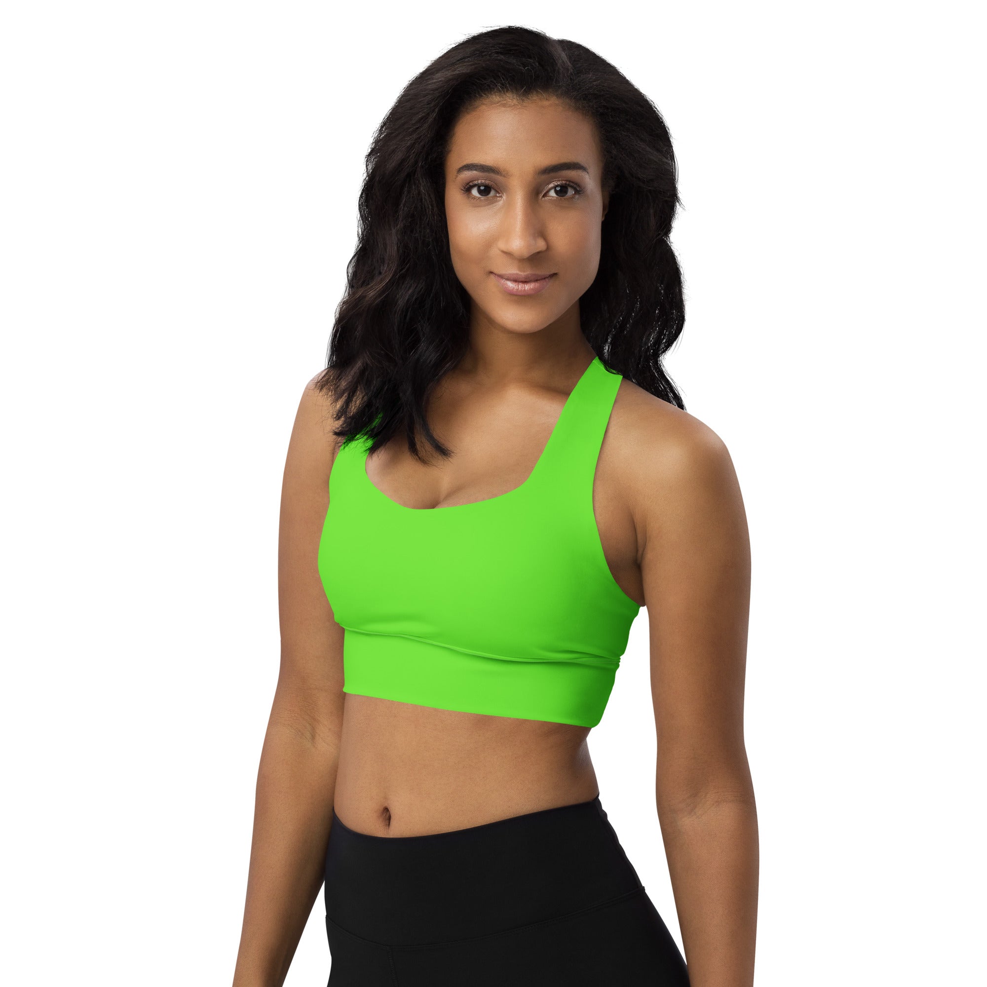 Neon Green Longline Sports Bra