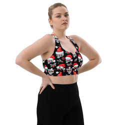 Festive Skull Print Longline Sports Bra