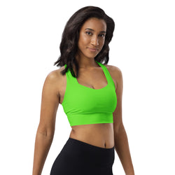 Neon Green Longline Sports Bra