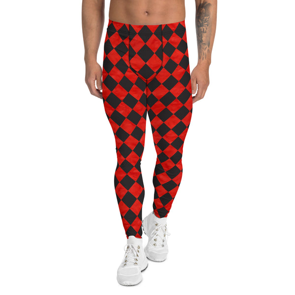 Checkered Print Leggings for Men