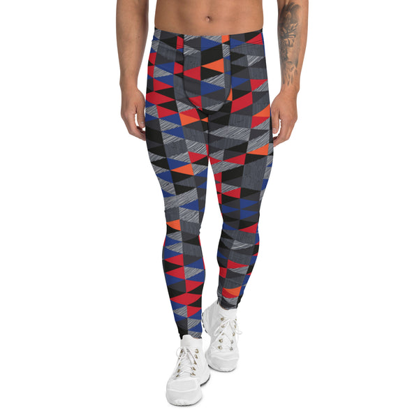 Multicolored Geometric Leggings for Men