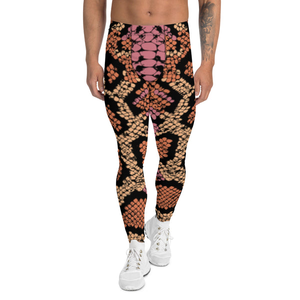 Multicolored Snake Print Leggings for Men