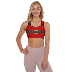 Santa Claus Belt Buckle Sports Bra