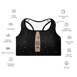 Crescent Moon & Sun Sports Bra