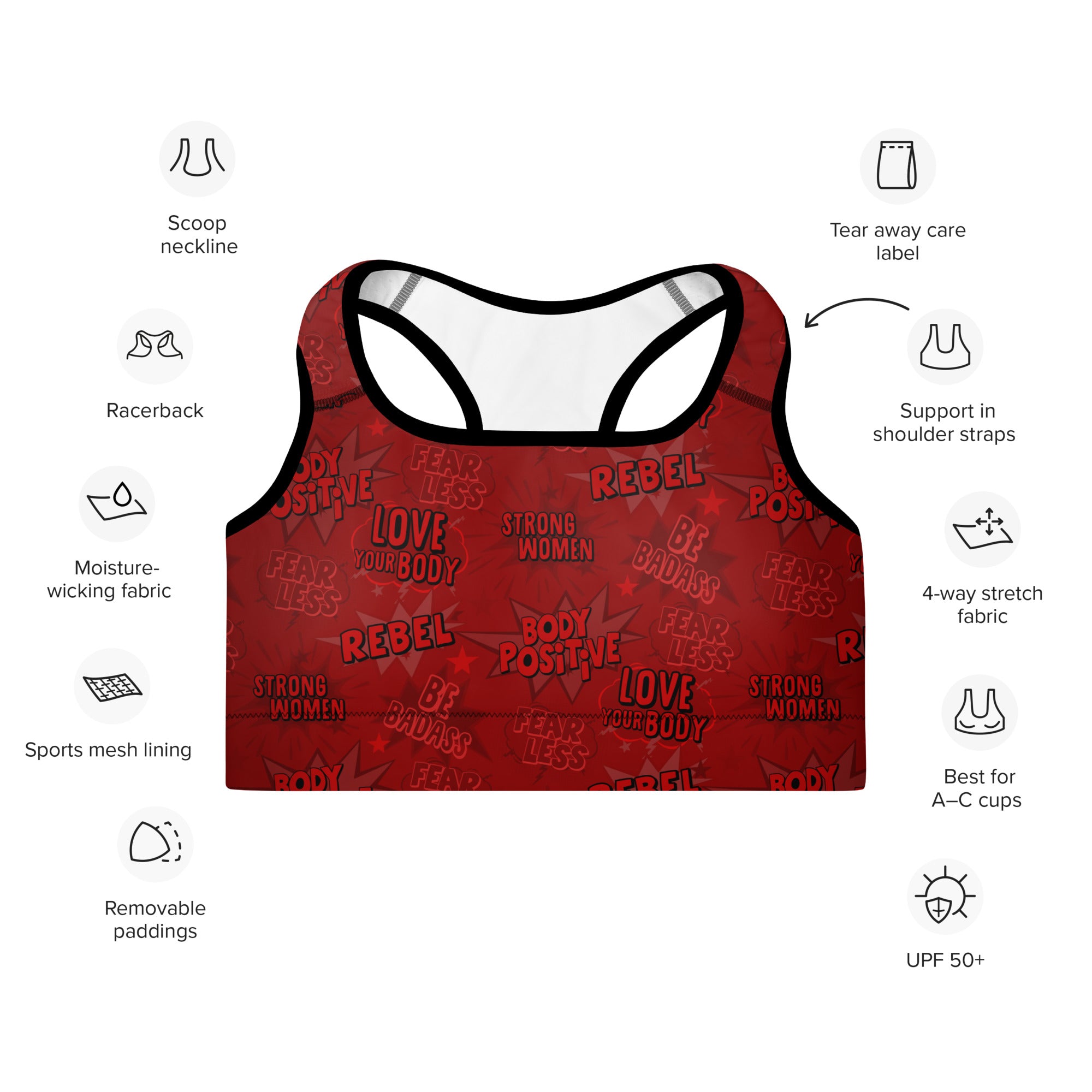 Empower Sports Bra in Sizzling Red