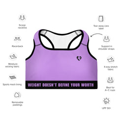 Jaime's "Weight Doesn't Define Your Worth" Sports Bra