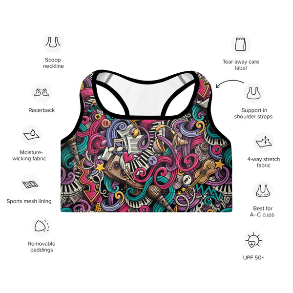 Grunge Rock N Roll Sports Bra