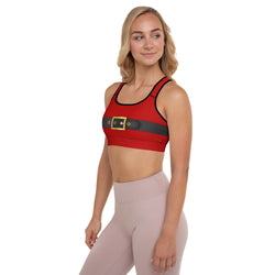 Santa Claus Belt Buckle Sports Bra