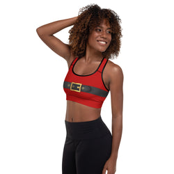 Santa Claus Belt Buckle Sports Bra