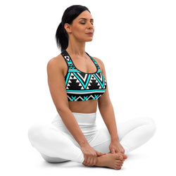 Blue Tribal Print Sports Bra