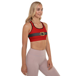 Santa Claus Belt Buckle Sports Bra