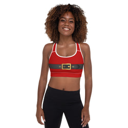 Santa Claus Belt Buckle Sports Bra