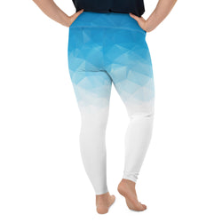 Blue & White Ombre Leggings | Plus Size