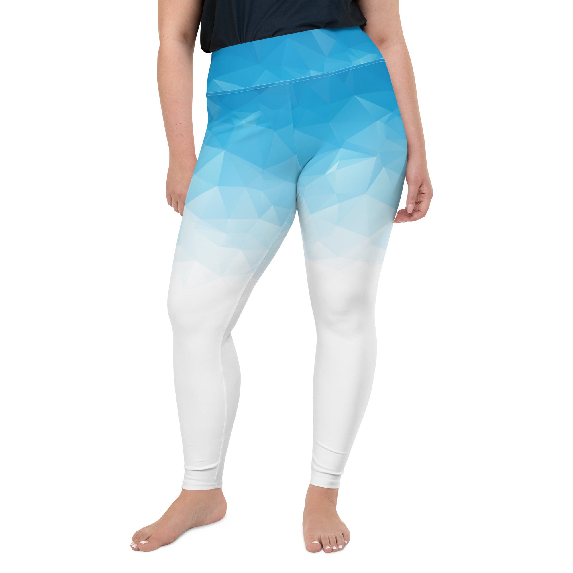 Blue & White Ombre Leggings | Plus Size