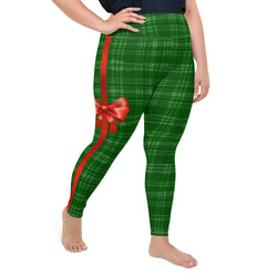 Christmas Bow Leggings | Plus Size