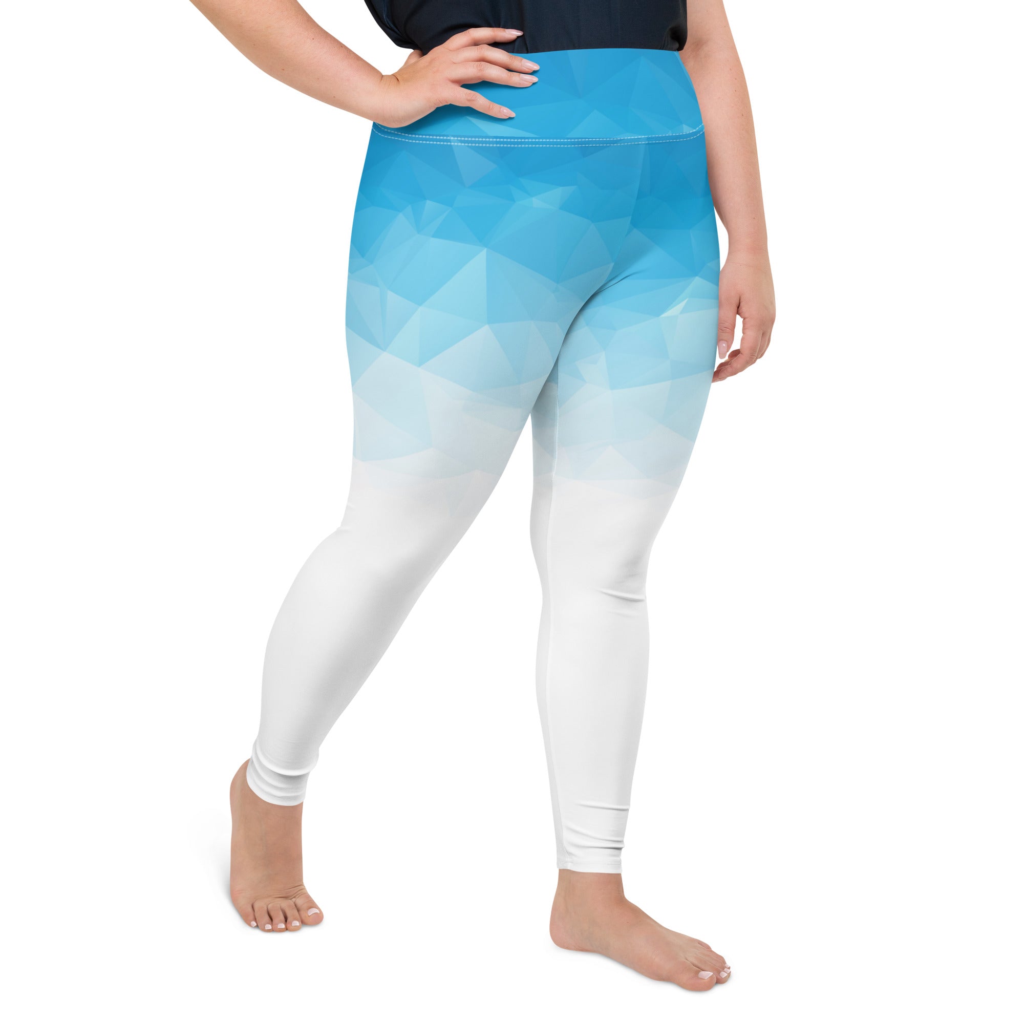 Blue & White Ombre Leggings | Plus Size