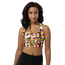 Candy Corn Halloween Longline Sports Bra