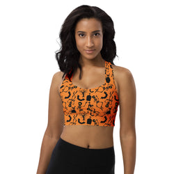 Spooky Scary Skeletons Longline Sports Bra