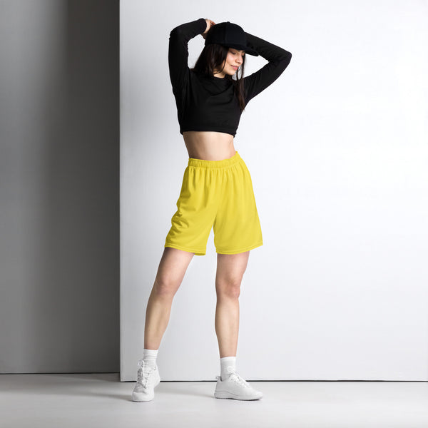 Unisex Mesh Shorts in Sunshine Yellow