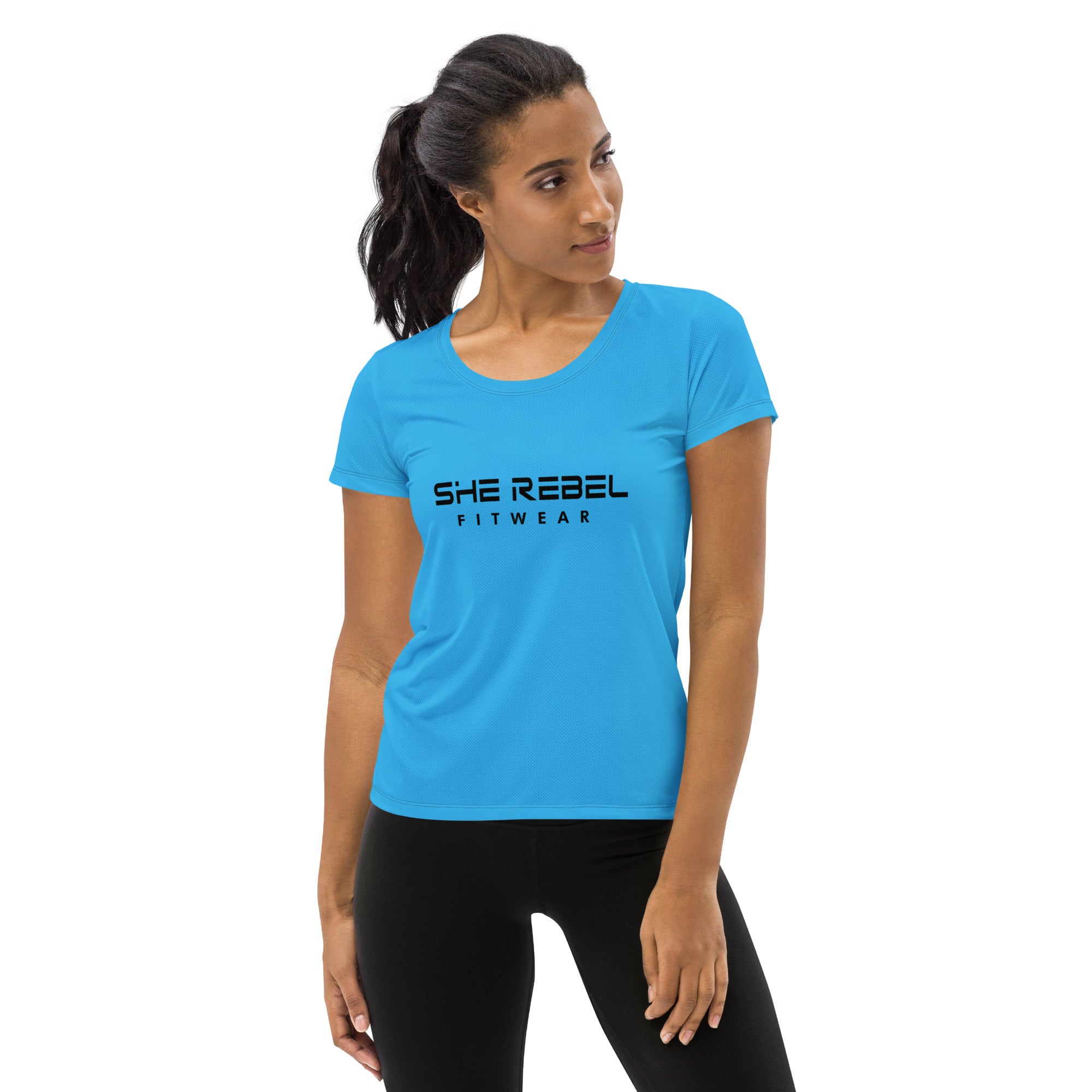 She Rebel Caribbean Blue Athletic Tee