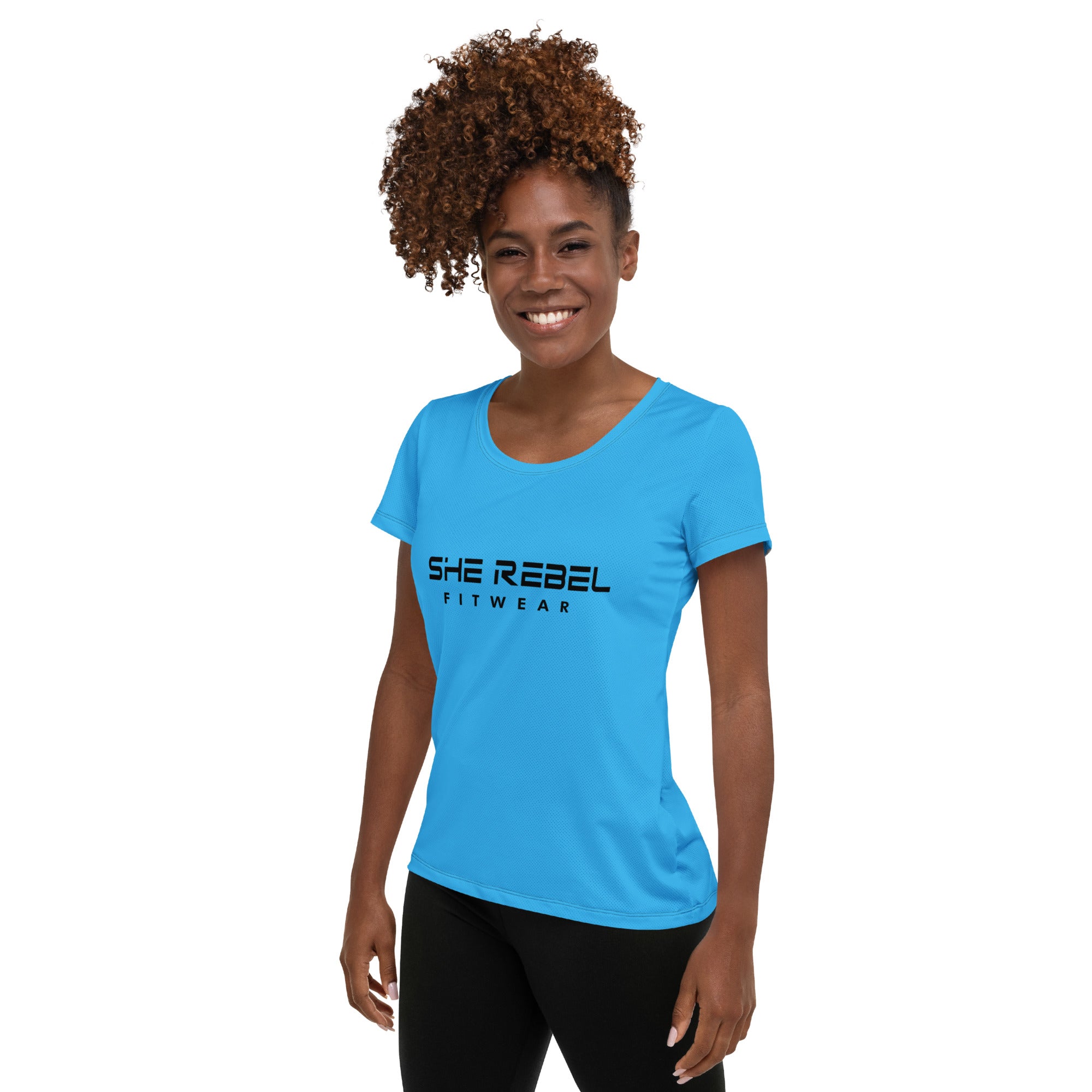 She Rebel Caribbean Blue Athletic Tee