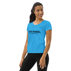 She Rebel Caribbean Blue Athletic Tee