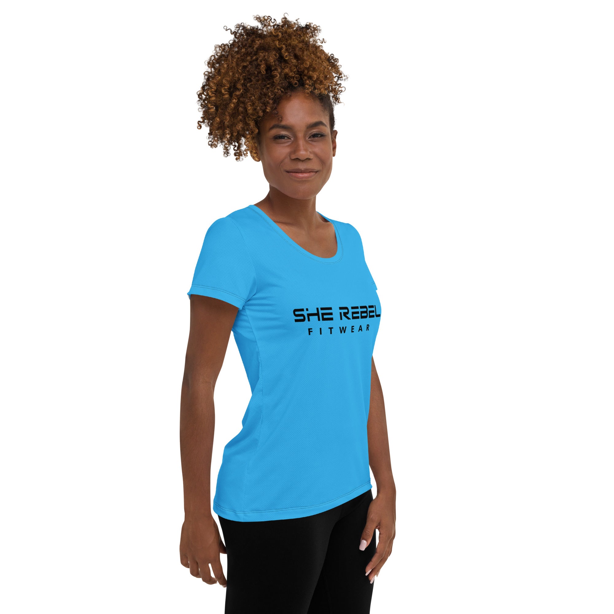 She Rebel Caribbean Blue Athletic Tee