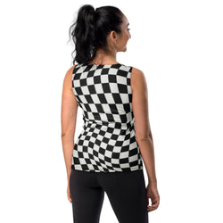 SHE REBEL - Trippy Checkboard Wave Pattern Tank