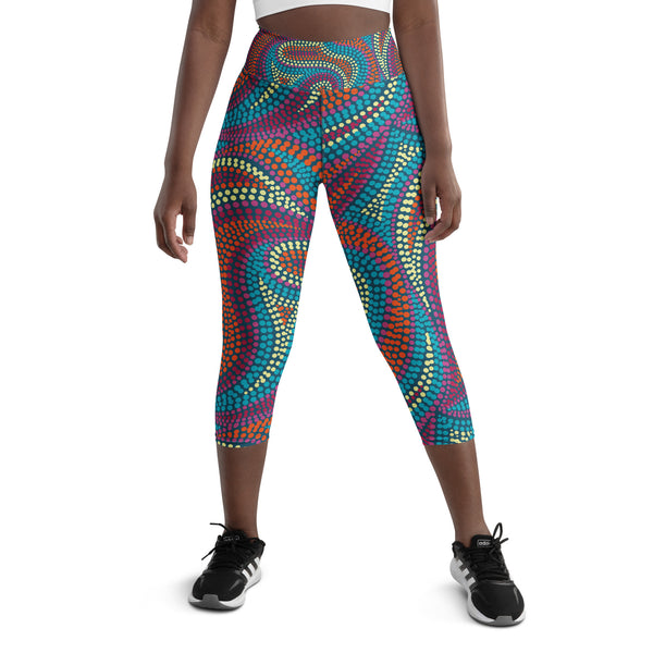 SHE REBEL - Paisley Paradise Yoga Capri Leggings